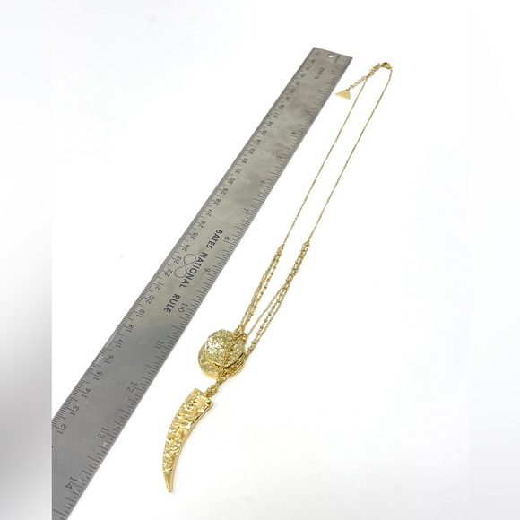 New Anthropologie Layered Gold Bohemian Pendant Necklace - Picture 6 of 6